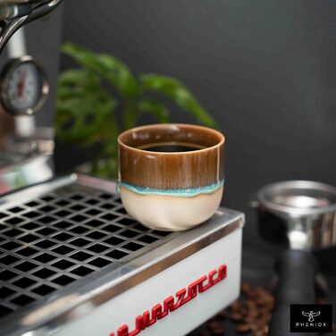 Набір порцелянових чашок Illusion, 4 шт. по 120 мл, без ручки, для еспресо, сумісний з посудомийною машиною, для мікрохвильової печі, подарункова коробка