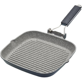 MasterClass Induction-Safe Non-Stick Grill Pan with Folding Handle, 20 cm (8