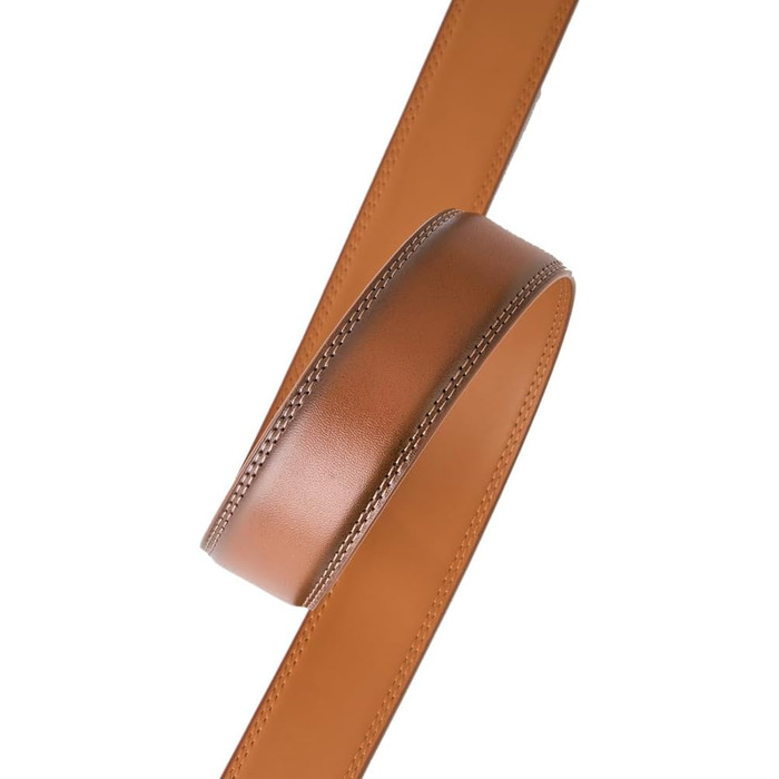Чоловічий шкіряний ремінь VRLEGEND 35 мм для бізнесу та офіційних заходів, ремінь до костюма, з подарунковою коробкою (колір коричневий, розмір 120 см/140 см)