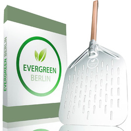 Оригінальна перфорована лопатка для піци EVERGREEN BERLIN з алюмінію та бука, піцерійна лопатка для печі