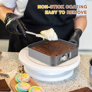 Набір форм для випічки (3 шт.) діаметром 12/18/22 см, круглі, з антипригарним покриттям, для тортів та кішок, чорного кольору