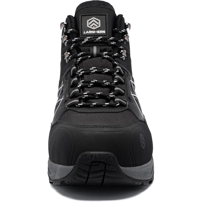 Черевики безпеки LARNMERN для чоловіків та жінок, SRC, антистатичні, з металевим носком, захист від проколів, легкі, комфортні, дихаючі, 49 EU, чорний