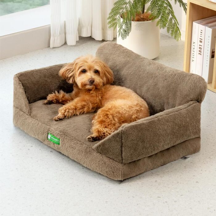 MEWOOFUN Cat Cave Cat Bed for Indoor Cats, Cute Kitten Bed Pet Sofa with Removable, Washable Cover and Anti-Slip Bottom for Small Dogs (White, ) (M, Brown)