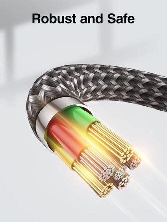 Кабель USB-C 3.1A з нейлону, 3M+3M (сірий) для Samsung Galaxy S23, S22, S21, S20, S10, A53, A52, A33, A34, A20e, A14, A13 та інші моделі