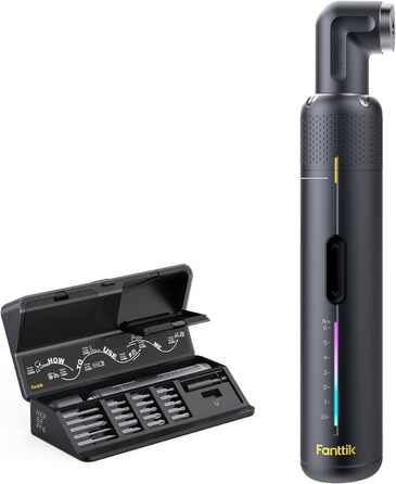 Fanttik S2 Pro: Акумуляторний шуруповерт 3.7V з набором біт, 7 рівнів крутного моменту, для меблів та ремонту