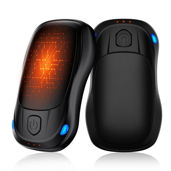 Електричні грілки для рук 2 шт. з AI-чіпами, багаторазові, з магнітним USB-підключенням, 3 режими нагріву, до 24 годин роботи, чорні - подарунок для жінок та чоловіків