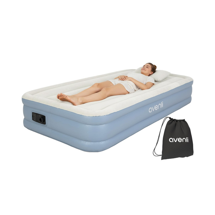Надувний матрац Avenli для 1 особи, самонадувний, 191x99x33 см, з вбудованим насосом, для кемпінгу та дому