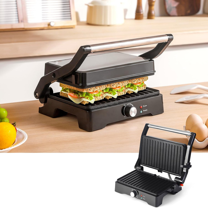 Електричний розкладний гриль LTC, чорний, 1500 Вт, з регулюванням температури