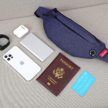 Поясна сумка TINYAT для туризму та спорту (сірий, темно-синій)