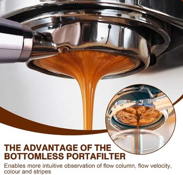 Бездонний портафільтр Baoweihua 54 мм для кавомашин Breville/Sage Barista 870/875/878/880, нержавіюча сталь, сріблястий