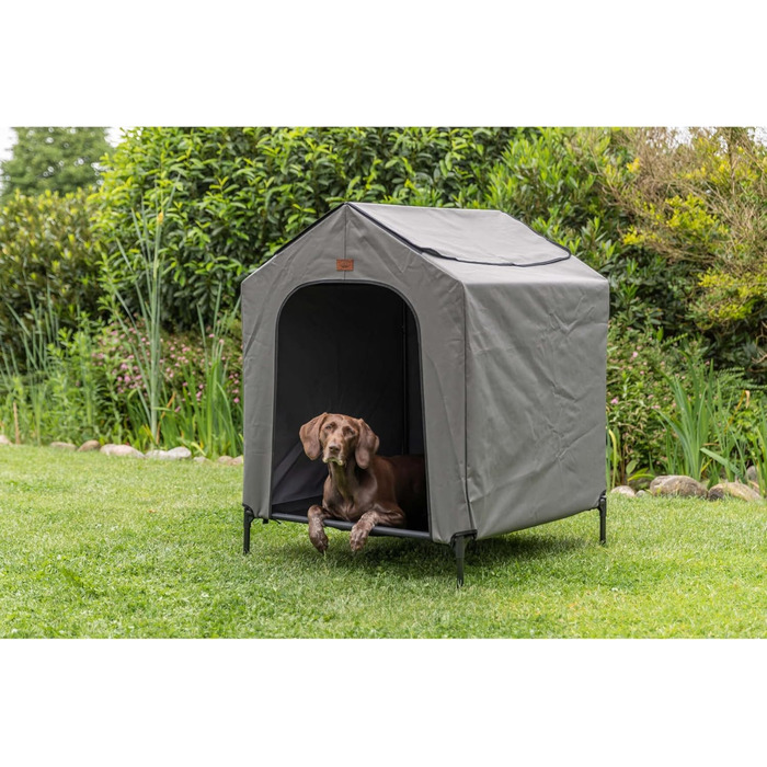 Водонепроникний собачий будиночок TRIXIE Cottage з регульованим дахом, розмір S–M (71×77×76 см), коричневий/сірий