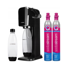 Сифон для води SodaStream ART, чорний, 1 л + 2 балони з газом Quick Connect