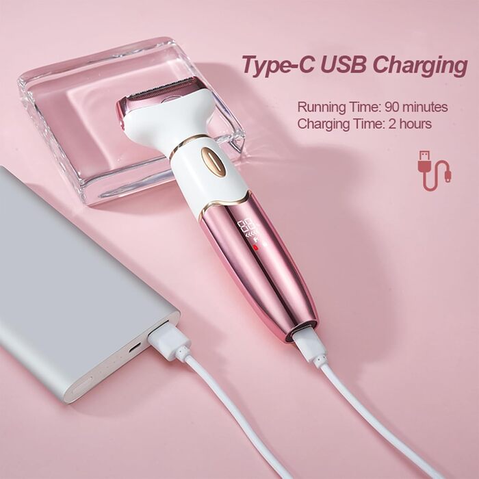 Електричний жіночий набір для гоління 4-в-1: гоління тіла, бікіні, ніг та обличчя, USB-зарядка