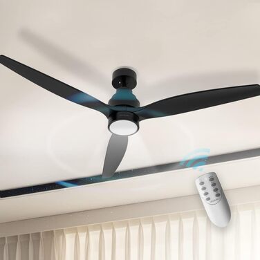Стельовий вентилятор Cecotec EnergySilence Aero 5275 DarkWood з LED підсвіткою та пультом, 40W, 52 дюйми, DC мотор, зимовий/літній режим