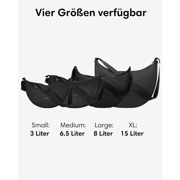 Сумка через плече LARKSON Solveig Medium бежева - Містка напівмісяць (8 л) - Водовідштовхувальна