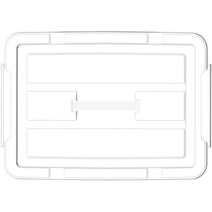 Cetomo 65 l x 6 Plastic Storage Box, Tote Bag, Organizer Container with Robust Lid and Secure Locking Buckles, Stackable, 6 Pieces, Blue with Buckle (20L*6)