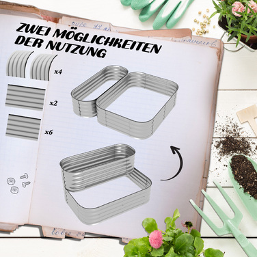 Outsunny Flower Shelf Plant Shelf Garden Balcony 118x45x30cm Metal Silver, robust & stylish for your plants