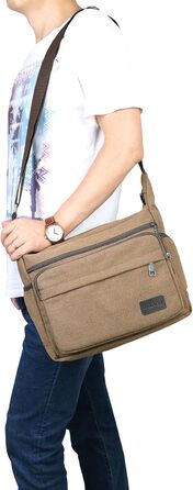 Чоловіча водонепроникна сумка через плече Jakago з тканини, сумка для роботи, подорожей, відпочинку, повсякденного використання, коричнева