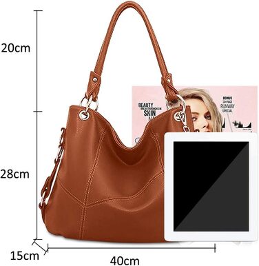 Сумка жіноча Nicole & Doris шкіряна шопер великої місткості з китицею (цегляно-червона)