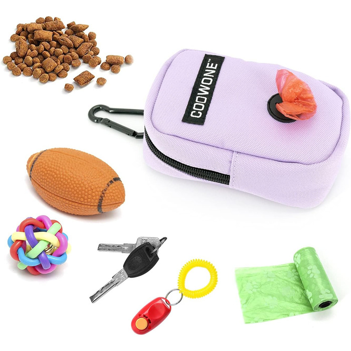 Сумка для ласощів та пакетиків для вигулу собак COOWONE, рожева (фіолетова)