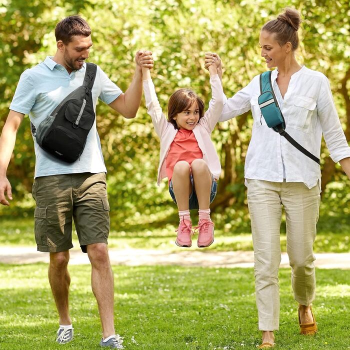 Сумка через плече G4Free Brusttasche - Складна нагрудна сумка, поясна сумка для подорожей, хайкінгу, велоспорту, бігу, альпінізму (блакитно-зелений)