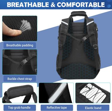 Терморюкзак для пікніка на 42 банки: чорний, тактичний, ізольований, для відпочинку на природі