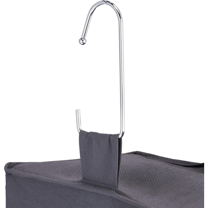 Настінна полиця Relaxdays для одягу, сіра, 6 відділень, 99x15x30 см, з гачками