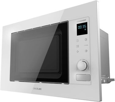 Вбудована мікрохвильова піч Cecotec Grandheat 2090 White. 800 Вт, 20 л, сенсорна панель, гриль, таймер, 8 функцій