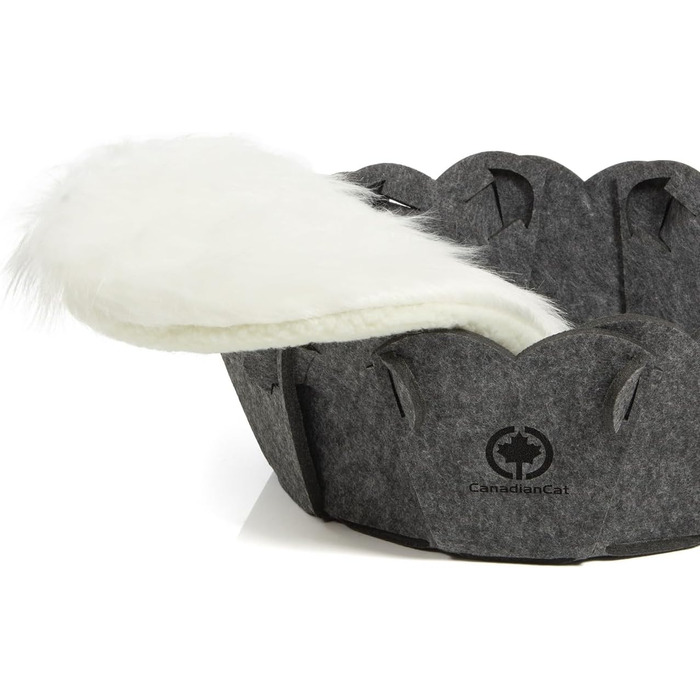 Кігтеточка-корзина для котів, кругла, сіра, Ø 42 см, з подушкою, CanadianCat