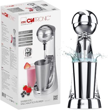 Блендер Clatronic BM 3472 для приготування смузі та напоїв | 650 мл, нержавіюча сталь, 2 швидкості, 65 Вт