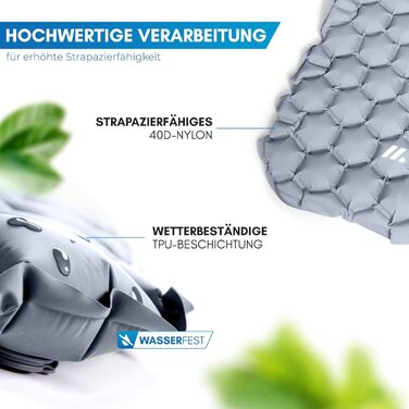 Килимок туристичний NORDMUT® Isomatte Outdoor з ремкомплектом. Легкий килимок для кемпінгу, походів та відпочинку на природі. Сірий колір.