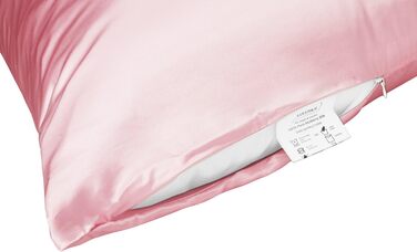LULUSILK 16 Momme 100% Silk Pillowcase Hair and Skin Care Pillow Cover Wrinkle-Resistant 2 Pieces 40x80cm Pink