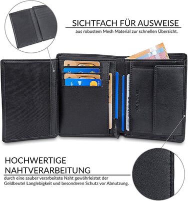 TRAVANDO Wallet for Men Chicago RFID Wallet, Men's Wallet, Portemonnaie, Portmonaise, Wallet, Large, Vertical Briefcase Wallet, Men's Wallet, Men's Wallet, Portmonee, Gift, Wallet