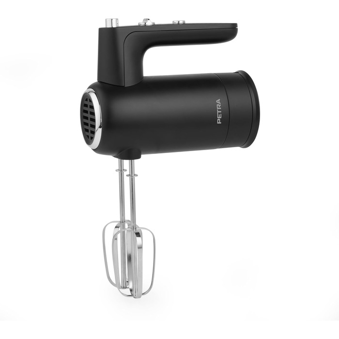 Ручний міксер Petra 300W з 5 швидкостями, турбо-функцією та набором насадок, срібний колір
