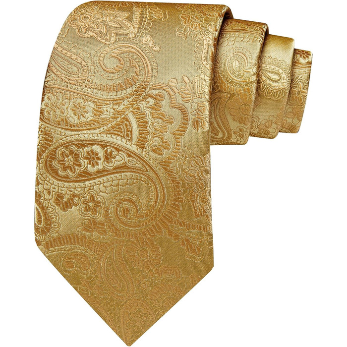 Комплект краватки та нагрудного хустинки Barry.Wang: однотонний пава́з, атлас, для весілля (Золотий)