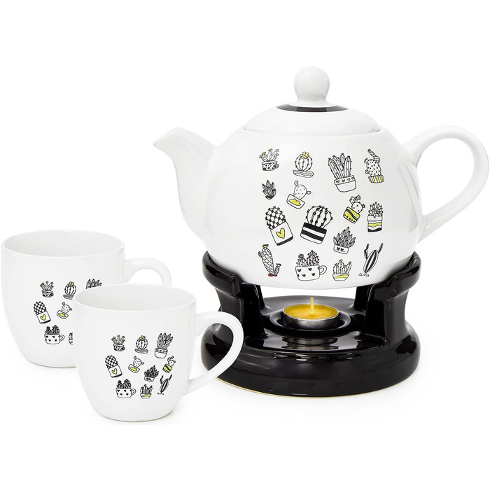 Teapot Stove Set + Teacups - Exceptionally simple modern design - New (Model: 1)