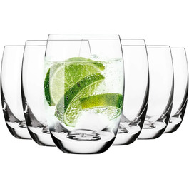Krosno - Gin & Tonic Glasses, Water Glasses, Set of 6, 360 ml Elite Collection - Crystal Glass Juice Glasses, All-Purpose Glasses, Mocktail Glasses, Cocktail Glasses, Drinking Glasses, Brandy, Cognac - Dishwasher Safe
