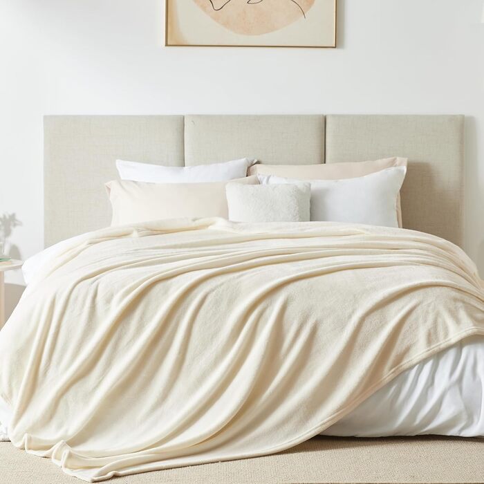 WAVVE Плед м'який, теплий, флісовий 150x200 см - 2 шт. (кремовий)