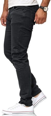 Джинси чоловічі Slim Fit еластичні чорні, 5 кишень, базові для повсякденного носіння та офісу (28W / 30L)