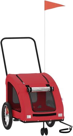 Фургон для собак VidaXL - червоний, 30 кг, Oxford-Gewebe, з прапором та відбивачами