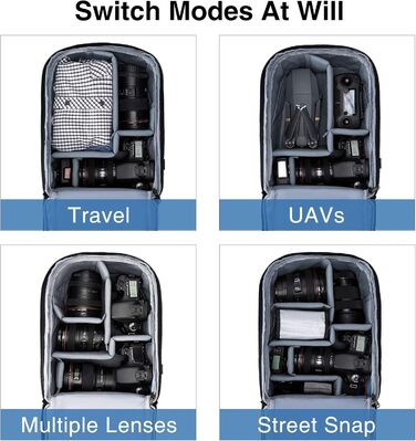 Bagsmart Рюкзак для фотокамери, DSLR/SLR, з відділенням для ноутбука 13.3