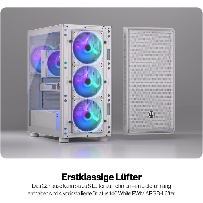 Корпус для ПК Endorfy Arx 700 White ARGB, ATX, загартоване скло, білий