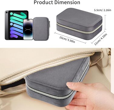 Скринька для прикрас Firelex: компактний органайзер для зберігання ювелірних виробів, сірий колір