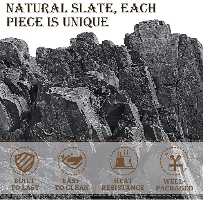 Set of Slate Coasters, GOH DODD 4 Inch Black Stone Coasters Set, Laser Engraved Blank Coasters with Anti-Scratch Bottom for Home, Office, Kitchen, Apartment, Bar, Square (72)