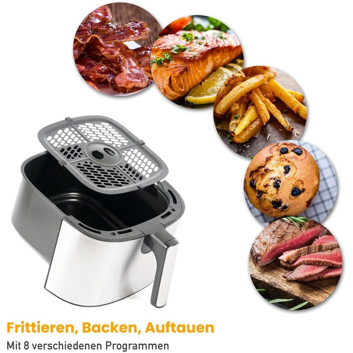 Фритюрниця Sifuplex з гарячим повітрям 6.5L з Rapid Air, сенсорне управління, 3 функції: смаження, випікання, розморожування