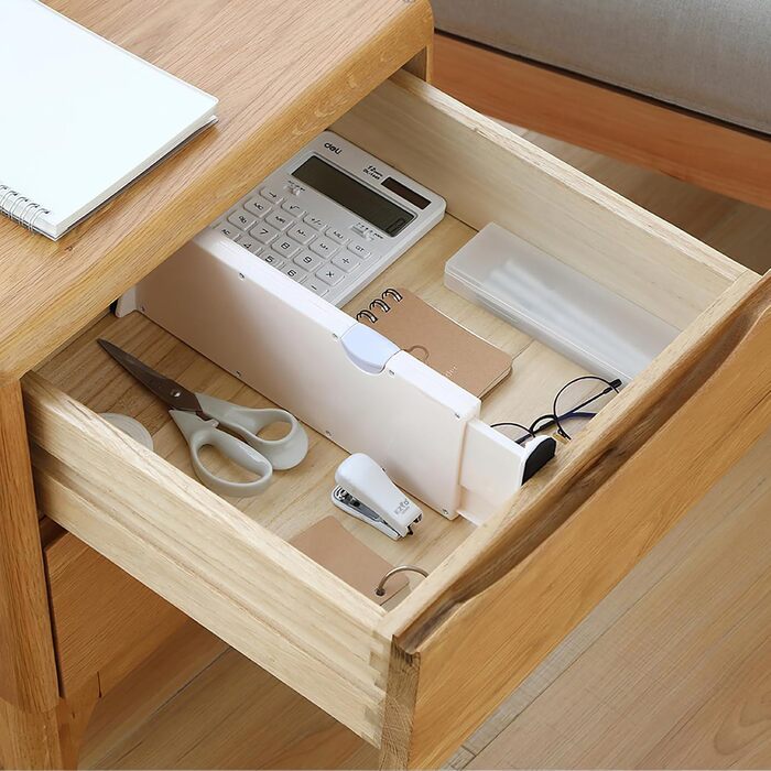 Lawei 4-Pack Adjustable Drawer Dividers Organizer Separators for Bedroom, Bathroom, Dresser, Closet, Baby Drawer, Desk, Kitchen - White