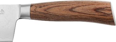 Ніж кухонний Wakoli EDIB Pro Santoku з дамаської сталі (VG10) 17 см, рукоять Pakkawood, подарункова коробка - для м'яса, риби та овочів, з можливістю гравіювання