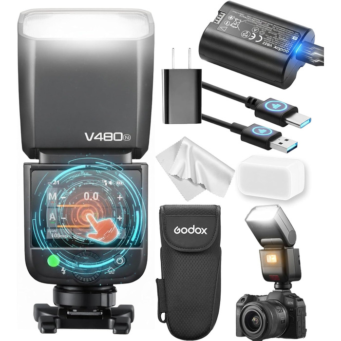 Спалах Godox V480C Touchscreen для Canon: TTL, HSS 1/8000s, GN50