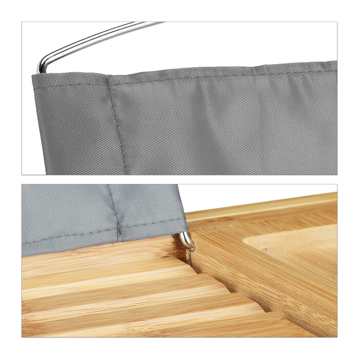 Relaxdays Bamboo Bathtub Shelf with Book Holder