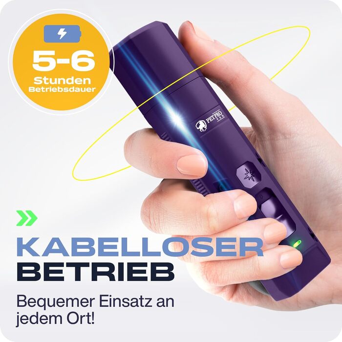 Електричний точилка для собачих кігтів з LED-підсвічуванням. Точилка для кігтів собак, фіолетового кольору.